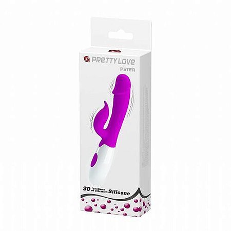 Vibrador Ponto G com Estimulador Clitoriano 30 Modos de Vibração Peter - 6015