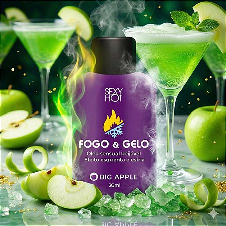 Esquenta e Esfria Comestível Big Apple Bacardi com Maça Verde 38ml - 2590