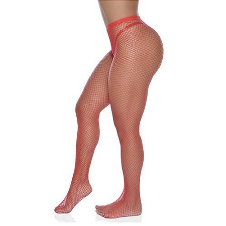 Meia Calça Arrastão Vermelha - 1551V