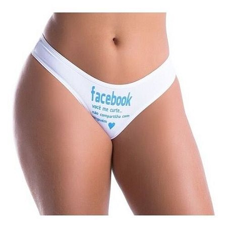 Tanga Fio Dental Facebook Você Me curte Cores  - 15090