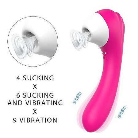 Vibrador Estimulador de Ponto G e Clitóris com Sucção Recarregável - 5975
