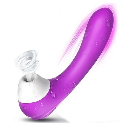 Vibrador Estimulador de Ponto G e Clitóris com Sucção Recarregável - 5975