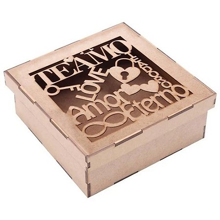Caixa Mdf Amor Eterno Quadrada 15X15X6Cm - CX004
