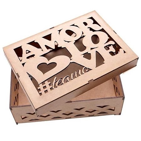 Caixa Mdf Amor Love Retangular 21,5X15X7Cm - CX006
