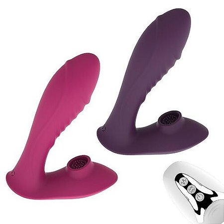 Vibrador de Ponto G e clitóris Recarregavél com Controle Remoto Roxo - 8603