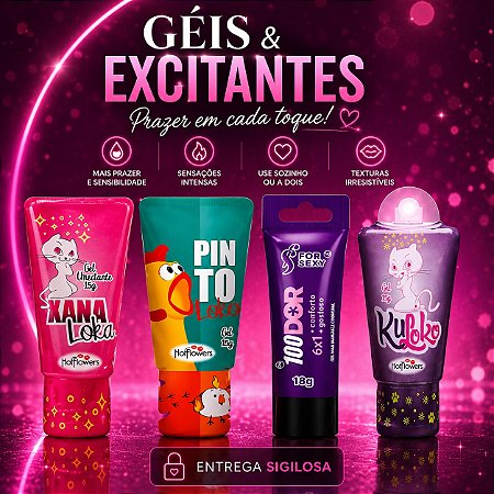 Kit Erótico Casal Gel com 4 Excitantes - 7051
