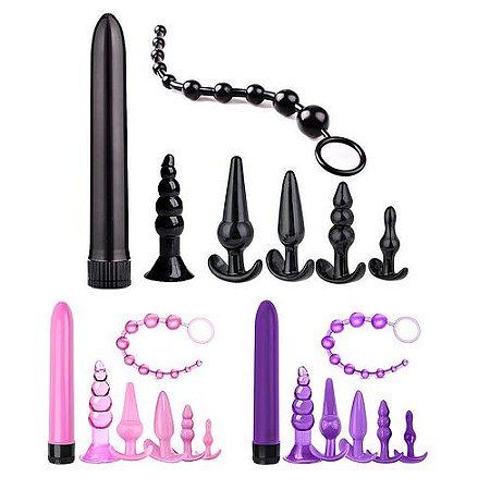 Kit Com 6 Plugs Anais Em Silicone 1 Vibrador Personal Cores - 8389