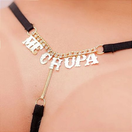 Tanga Fio Dental Me Chupa Preta  - 4191P