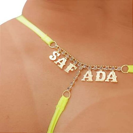 Tanga Fio Dental Amarelo Neon Safada - 28852