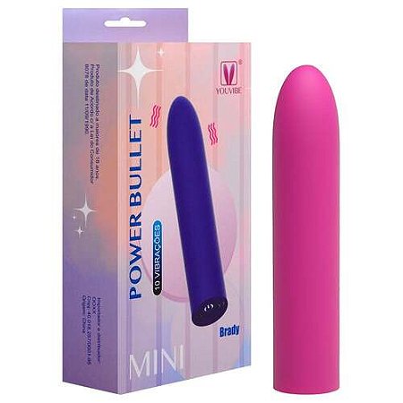 Vibrador Power Bullet Brady 10 Vibrações Recarregável - 33733