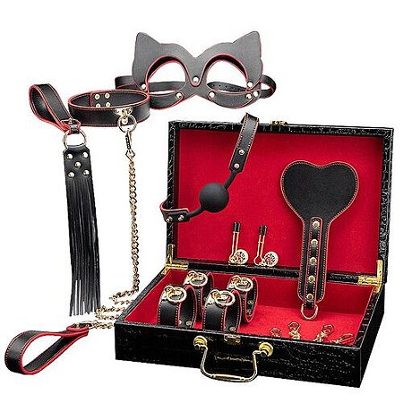 Maleta Sado de Luxo com Vermelho com oito itens - 8110