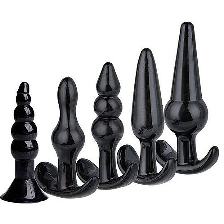 Kit Com 5 Plugs Anais Em Silicone Preto - 8392