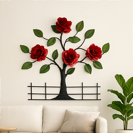 Árvore Cerca com quatro Flores