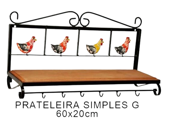 Prateleira Decoração Galinha 60cm