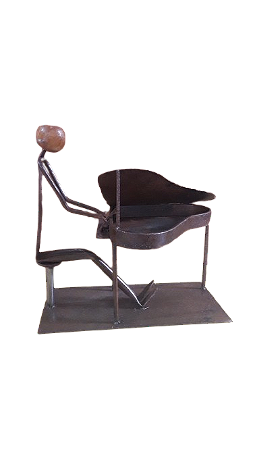 Escultura em Ferro Boneco Piano