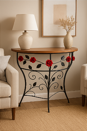 Aparador Meia-Lua Rústico Flor