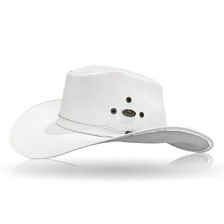 Chapéu de couro branco