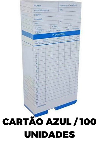 Cartão de Ponto Azul 100 UNI