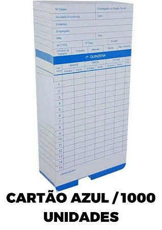 Cartão de Ponto Azul 1000 UNI