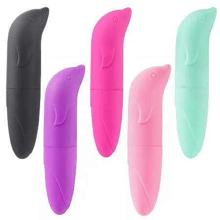 Vibrador Ponto G Com Formato Golfinho Aveludado - Cores Sortidas
