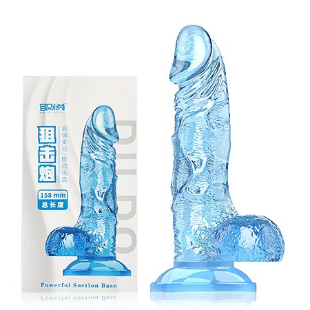 Pênis Realístico Azul com Escroto e Ventosa - 15,8cm - Love Nest