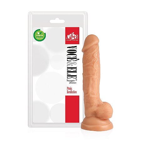 Pênis com Escroto e Ventosa 19x4cm - Você e Ele