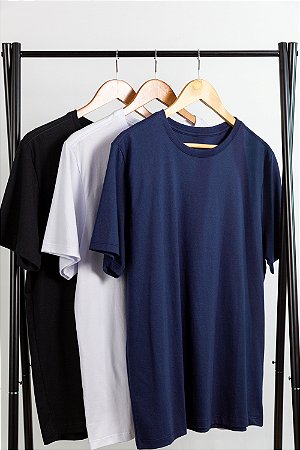 Kit 3 Camisetas Básicas Multicolor Milano