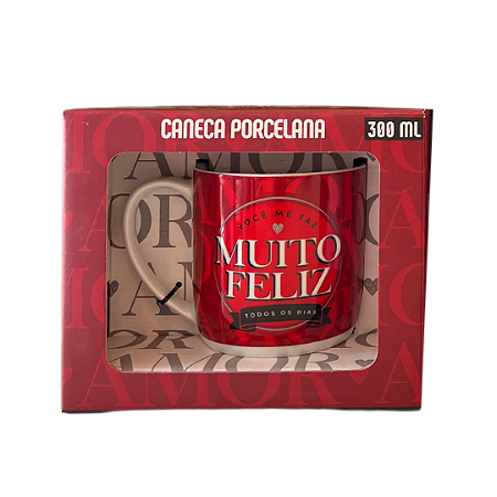 Caneca Porcelana Urban 300ml - Você Me Faz Muito Feliz