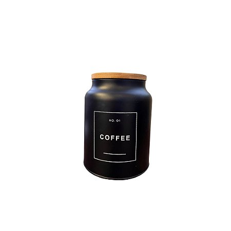 Pote metal e madeira coffe