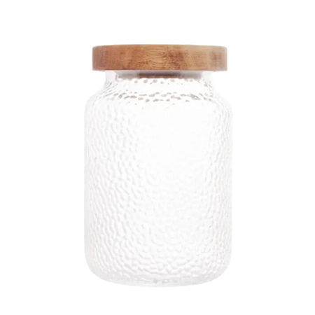 Porta Mantimentos em Vidro Martelado com Tampa Acacia Petra 700ml - Lyor