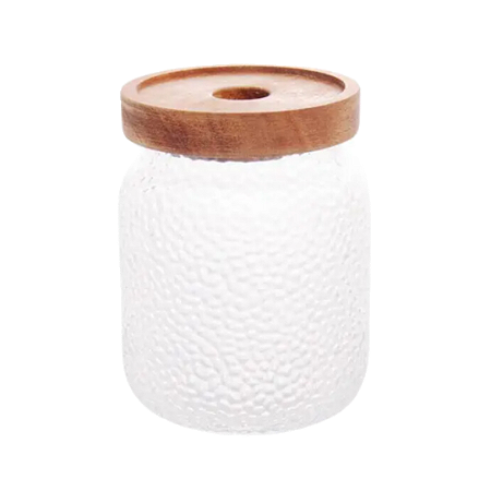 Porta Mantimentos em Vidro Martelado com Tampa Acacia Petra 500ml - Lyor