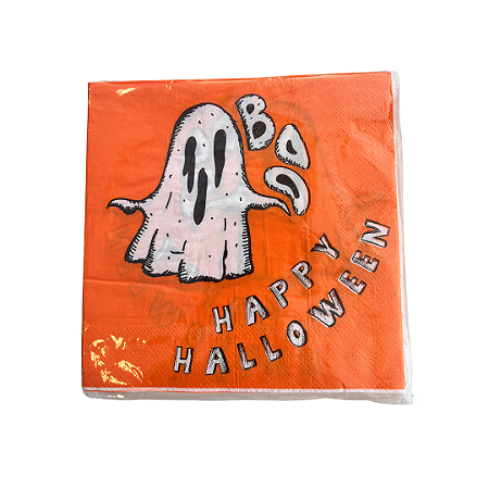 Guardanapo de fantasma happy halloween - papel 33 x 33cm pacote com 30unidades