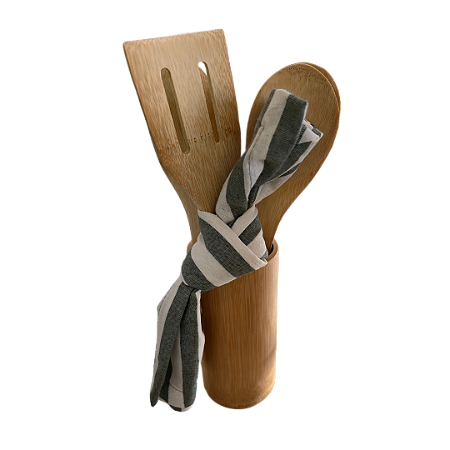Kit Utensílios em Bambu 5pçs