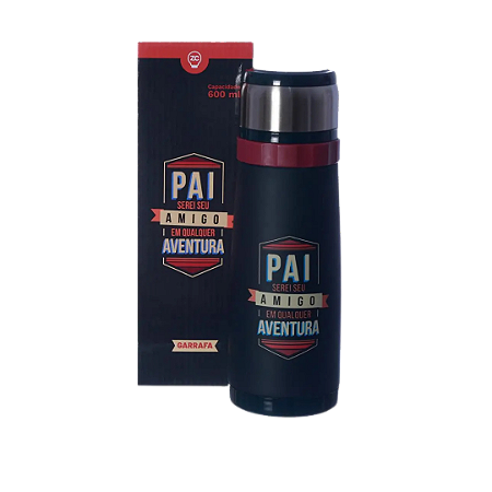 Garrafa Térmica Pai – Amigo em Qualquer Aventura (600ml)