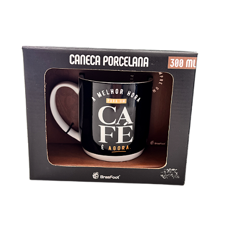 Caneca de Porcelana “A Melhor Hora do Café é Agora” – 300ml