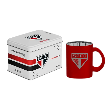 Caneca vidro são paulo futebol clube na lata kit tricolor de luxo oficial