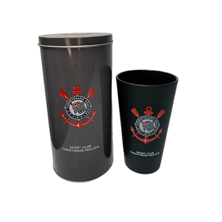 Cofrinho Do Corinthians + Copo Oficial