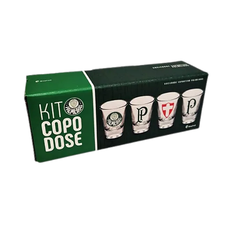 Conjunto 4 Copos De Dose Shot Do Palmeiras