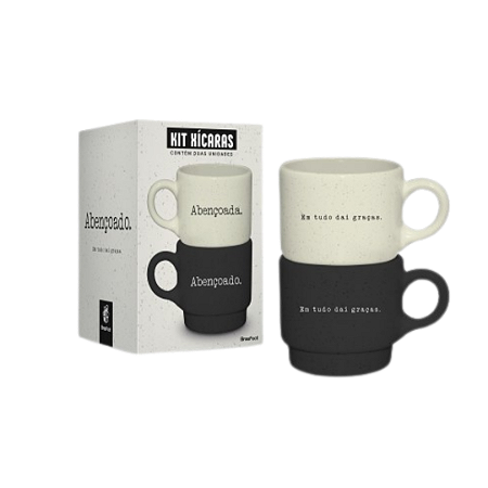 CANECA EMPILHADA DUPLA ONIX FE1 - ABENÇOADOS