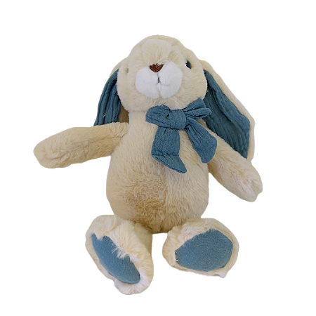 DECORATIVO COELHO PELÚCIA 20CM AZUL