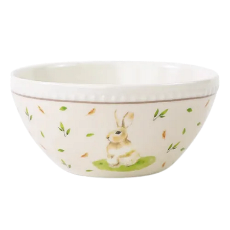 Bowl Cerâmica Coleção Páscoa Tigela Coelho Easter 570ml - 14cm