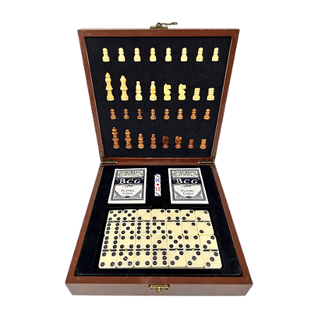 Kit Xadrez Dominó Pôquer Rio Master