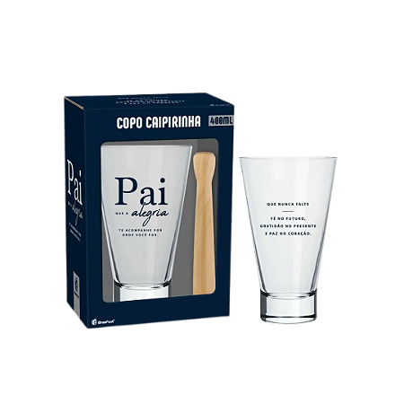 COPO CAIPIRINHA LONG 400ML - PAI QUE ALEGRIA
