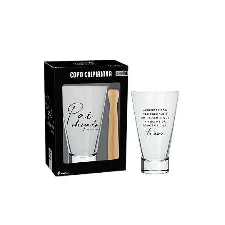 COPO CAIPIRINHA LONG 400ML - PAI OBRIGADO