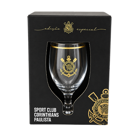 TAÇA DE LUXO CORINTHIANS SÉRIE OURO BRASFOOT 330ML