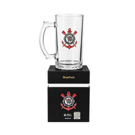CANECA PARA CHOPP CORINTHIANS VIDRO 565ML BRASFOOT
