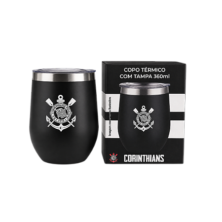 COPO TÉRMICO CORINTHIANS INOX COM TAMPA 360ML ALLMIX
