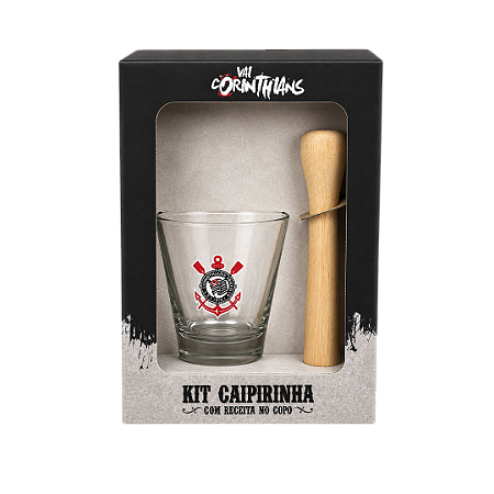 KIT CAIPIRINHA CORINTHIANS COPO E SOCADOR 350ML BRASFOOT