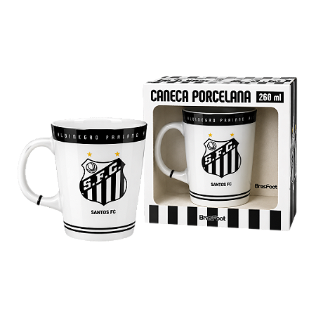 CANECA DE PORCELANA PREMIUM SANTOS 260ML BRASFOOT