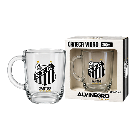 CANECA DE VIDRO TORONTO SANTOS 300ML BRASFOOT